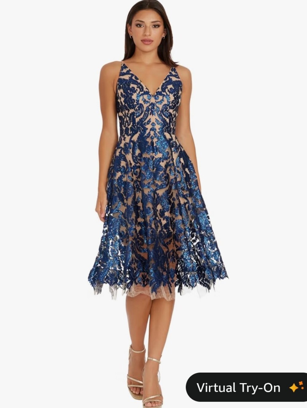 Dress The Population Sequined Lace Dress